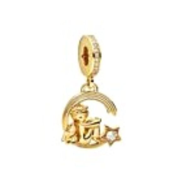 Womens Gold Fairy With Rhinestone Star Charm - Picture 1 of 1